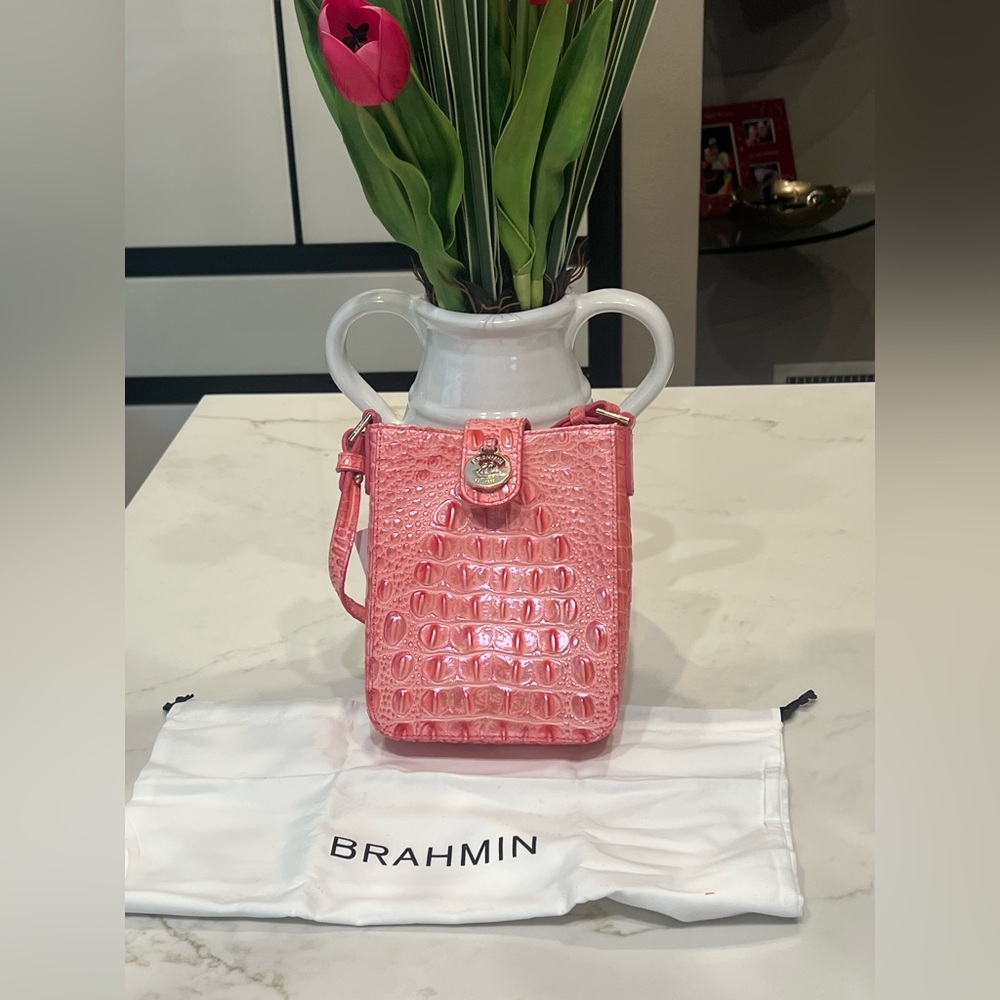 🆕 Brahmin Pink Punch Crossbody Bag and Dust Bag - Picture 9 of 17